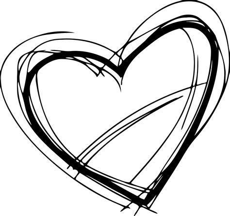 love clipart black and white|heart sketch black and white.